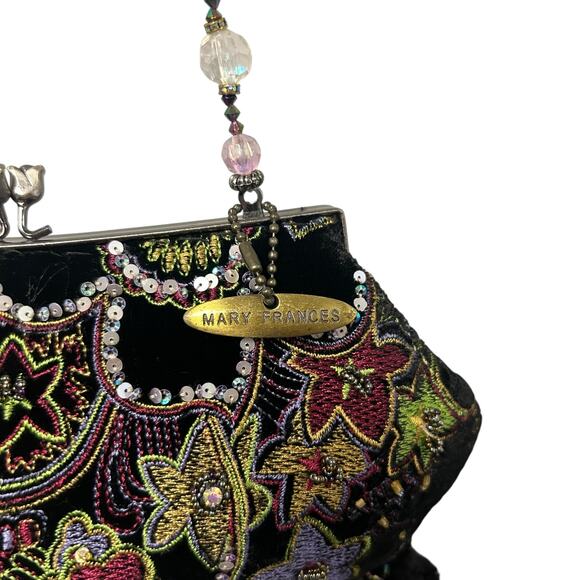 Vintage Mary Frances Sequin Rhinestone Embellished Beaded Fringe Evening Bag - Picture 6 of 8